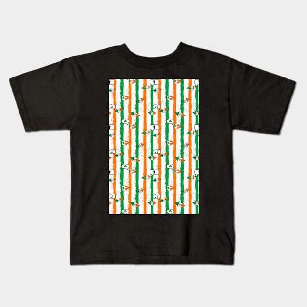 Irish lips splatter stripe Kids T-Shirt by B0red